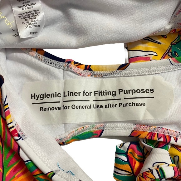 Mynah High Rise High Leg Cheeky Tropical Swim Bottoms Front Knot Detail Large - Picture 12 of 14